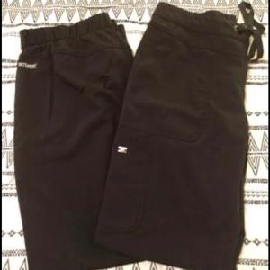 2 sets Greys Anatomy black scrub pants-Size small